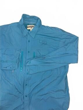 Mens Cabela's "Guidewear" long sleeve button down fishing/hiking shirt size 2XLT